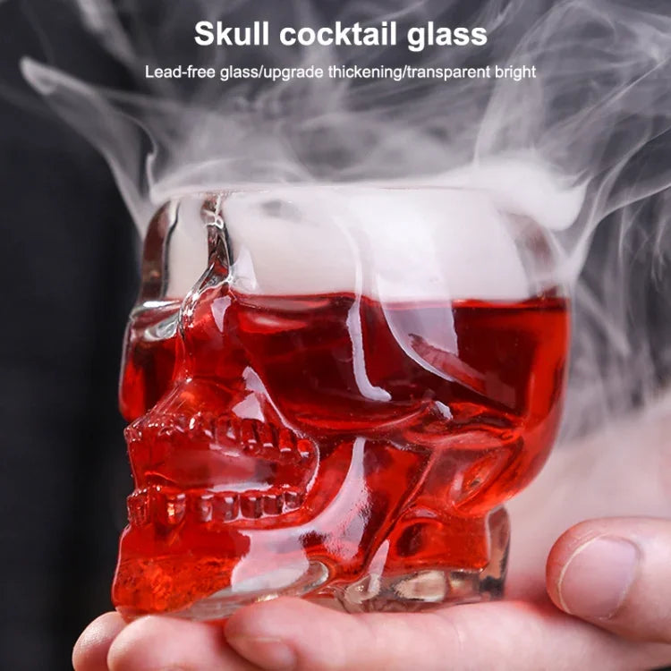 Ly uống rượu vodka whiskey hình đầu sọ pha lê, trong suốt