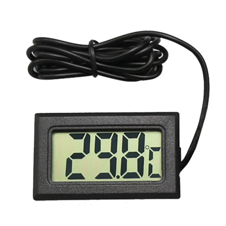 Nhiệt kế kỹ thuật số LCD mini cho tủ lạnh ngăn đá, kích thước lắp đặt 46mm x 26.6mm, chiều dài cáp 1m, PT-2