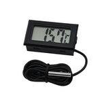 Nhiệt kế kỹ thuật số LCD mini cho tủ lạnh ngăn đá, kích thước lắp đặt 46mm x 26.6mm, chiều dài cáp 1m, PT-2