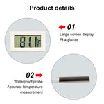 Nhiệt kế kỹ thuật số LCD mini trong nhà (hiển thị độ F), màu trắng, (hiển thị độ F)(Trắng), (hiển thị độ F)(Đen)