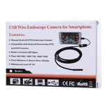 Camera nội soi ống rắn Micro USB chống nước với 6 đèn LED cho điện thoại Android OTG, chiều dài: 1m, đường kính ống kính: 7mm, 7mm