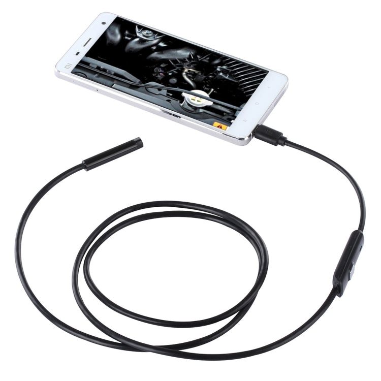 Camera nội soi ống rắn Micro USB chống nước với 6 đèn LED cho điện thoại Android OTG, chiều dài: 1m, đường kính ống kính: 7mm, 7mm