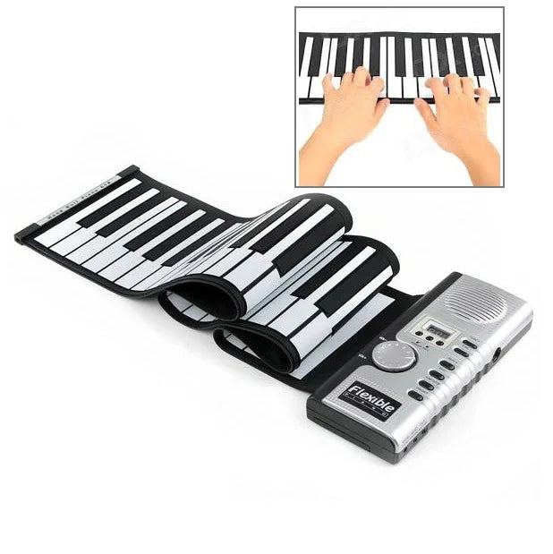 Bàn phím piano mềm cuộn lên Datopal 61 phím MIDI, 61 phím tiêu chuẩn Màu trắng