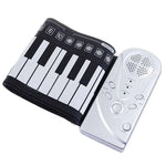 Bàn phím piano mềm cuộn lên 49 phím di động, 49 phím tiêu chuẩn Màu trắng