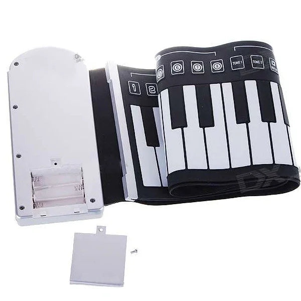 Bàn phím piano mềm cuộn lên 49 phím di động, 49 phím tiêu chuẩn Màu trắng