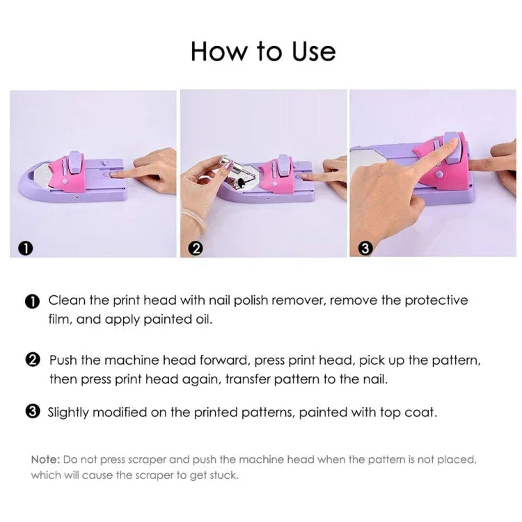 DIY Nail Art Printing Stamp Machine Set