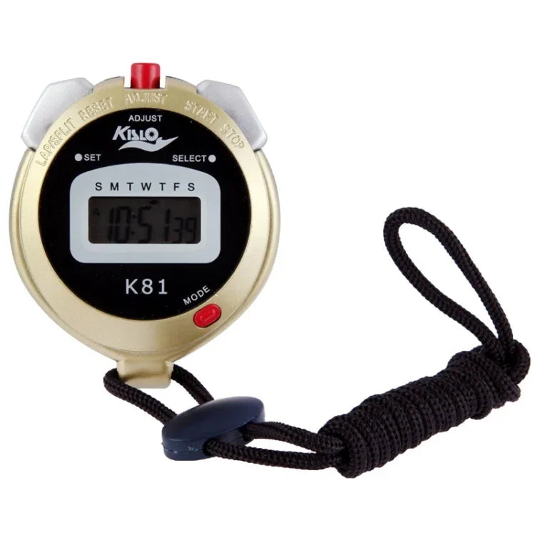 Đồng hồ bấm giờ KISLO K81 chuyên nghiệp, đồng hồ thể thao kỹ thuật số LCD cầm tay có dây đeo, K81
