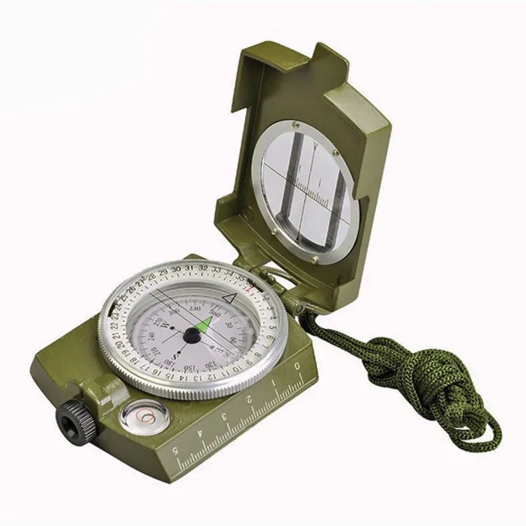 La bàn đa chức năng du lịch quân sự GoldGood DC60-2A, địa chất bỏ túi kiểu lăng kính Mỹ có màn hình phát quang (Xanh lính), DC60