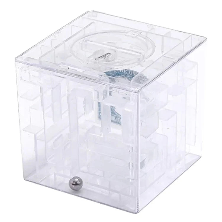 Hộp quà tiết kiệm tiền 3D dạng mê cung trong suốt, đồ chơi xếp hình 3D tiết kiệm tiền xu