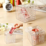 Hộp quà tiết kiệm tiền 3D dạng mê cung trong suốt, đồ chơi xếp hình 3D tiết kiệm tiền xu