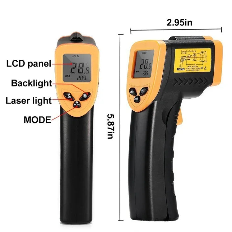 Nhiệt Kế Hồng Ngoại, Phạm Vi Nhiệt Độ: -50 - 380 Độ C (D:S = 12:1)