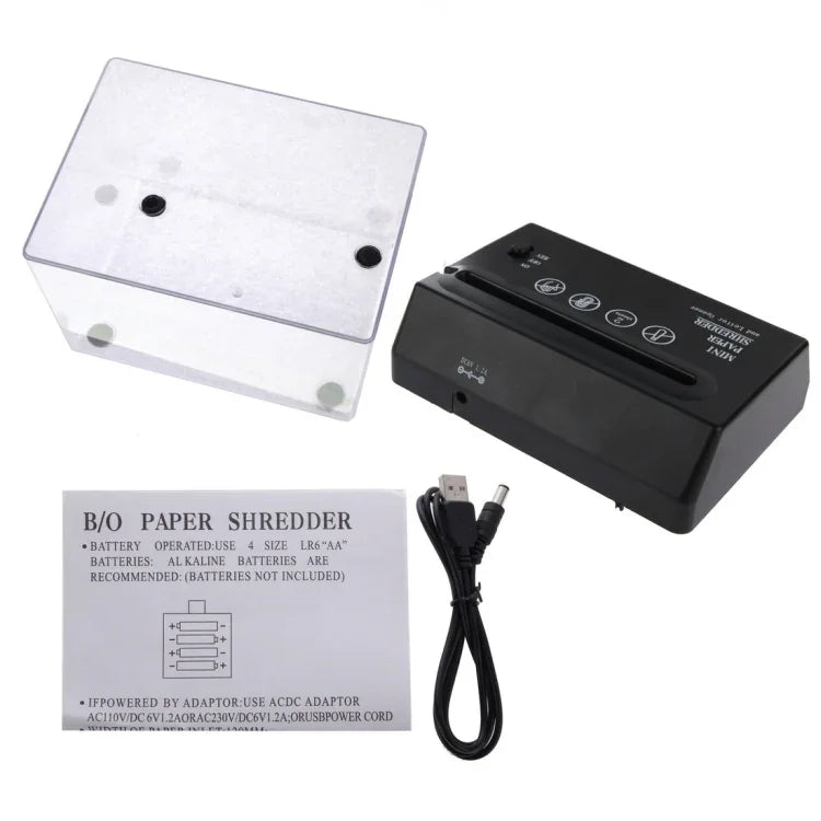 Máy hủy giấy mini USB kèm dao mở thư, máy hủy giấy USB