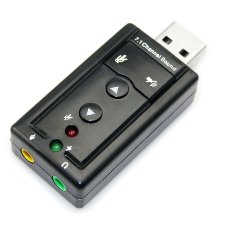 Card âm thanh 3D ảo 7.1 kênh USB 2.0 ngoài, nhựa màu đen 7.1 kênh