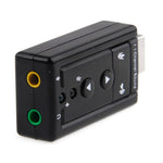 Card âm thanh 3D ảo 7.1 kênh USB 2.0 ngoài, nhựa màu đen 7.1 kênh