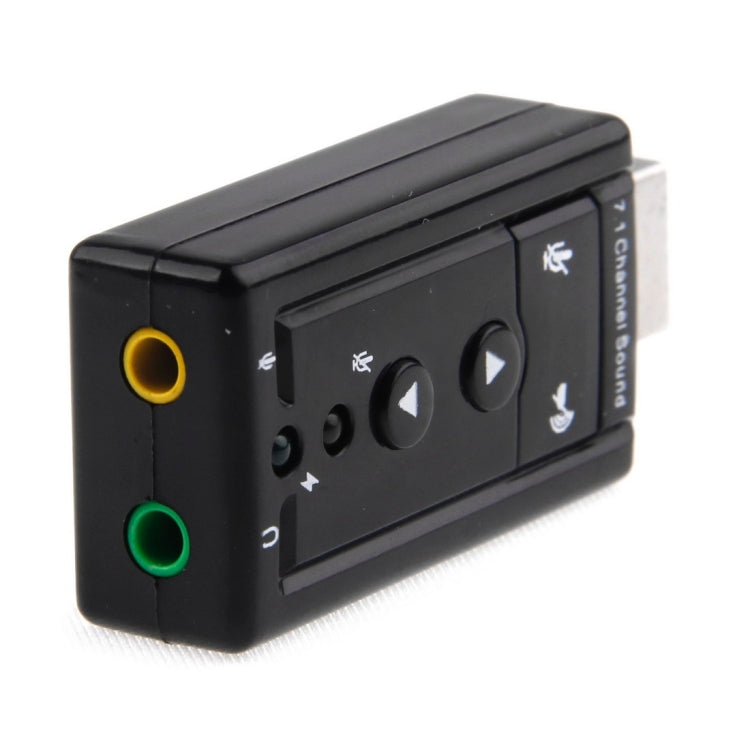 Card âm thanh 3D ảo 7.1 kênh USB 2.0 ngoài, nhựa màu đen 7.1 kênh