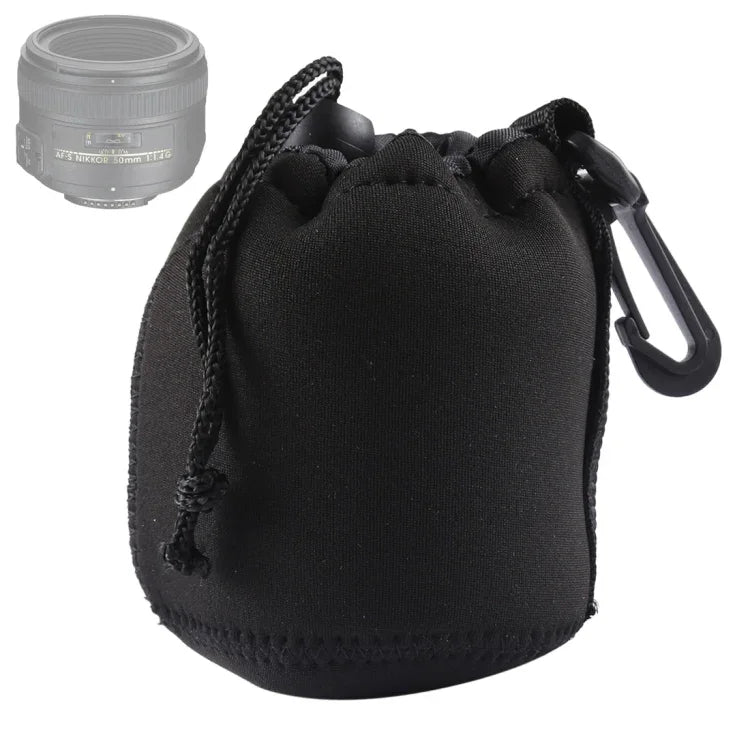 Túi đựng ống kính máy ảnh SLR bằng neoprene có móc khóa, kích thước: 8x10cm