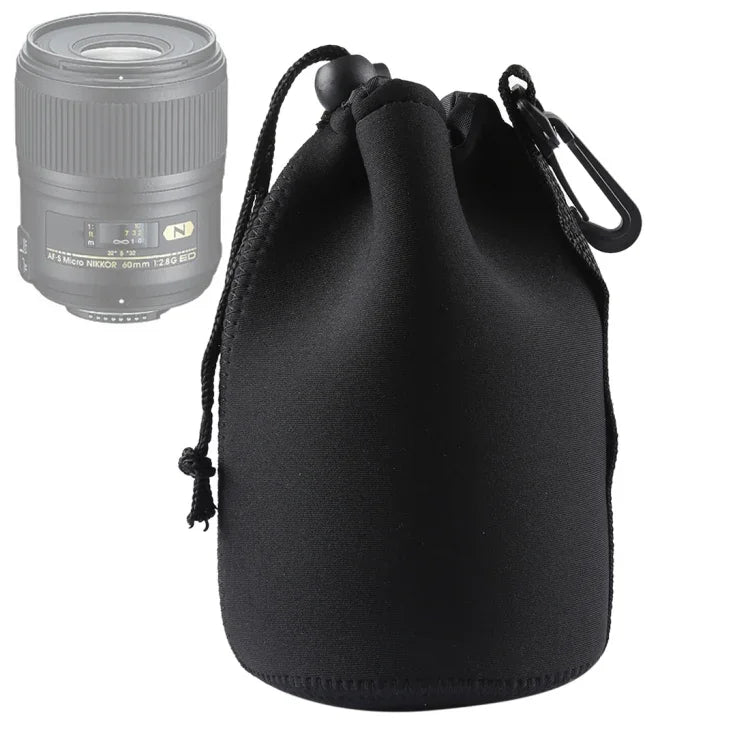 Túi đựng ống kính máy ảnh SLR bằng neoprene có móc khóa, kích thước: 10x18cm