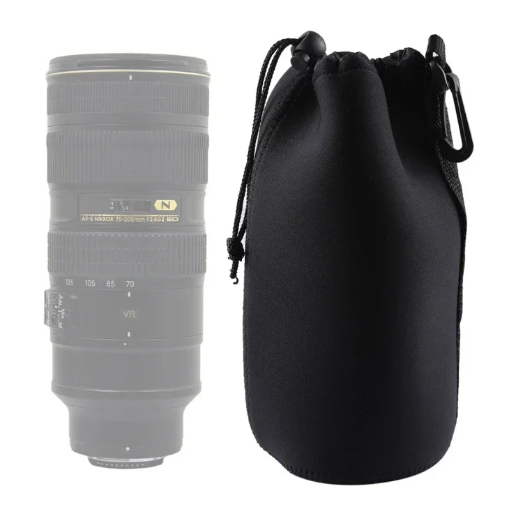 Túi đựng ống kính máy ảnh SLR bằng neoprene có móc khóa, kích thước: 10x22cm