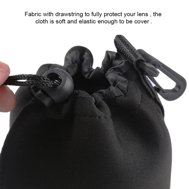 Túi đựng ống kính máy ảnh SLR bằng neoprene có móc khóa, kích thước: 10x22cm
