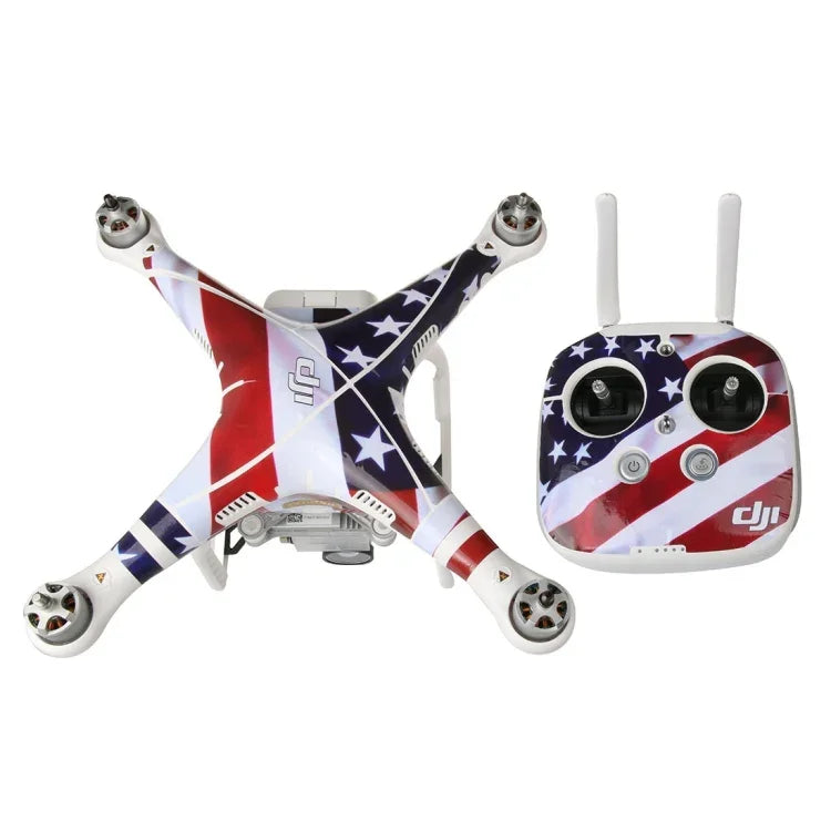 Bộ decal PVC giả sợi carbon chống nước 4D cho DJI Phantom 3 Quadcopter & bộ điều khiển từ xa & pin