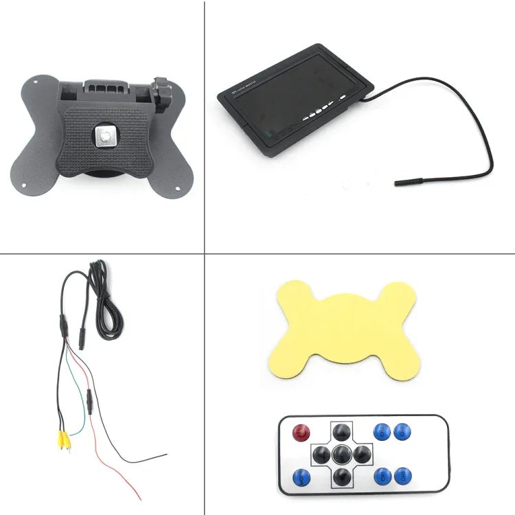 Màn hình xe hơi 7.0 inch / Màn hình camera giám sát với giá đỡ điều chỉnh góc & điều khiển từ xa, đầu vào video kép, 7.0 inch, đầu vào video kép