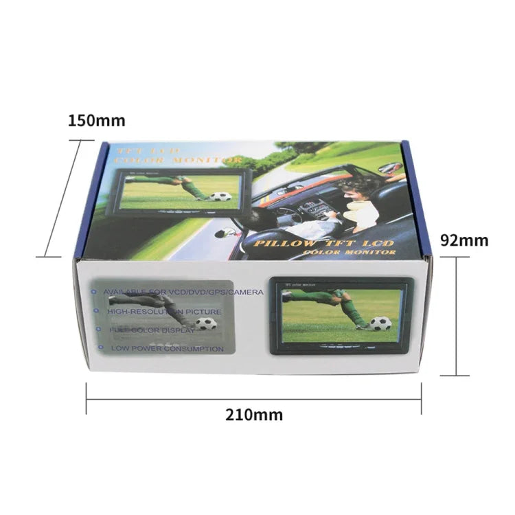 Màn hình xe hơi 7.0 inch / Màn hình camera giám sát với giá đỡ điều chỉnh góc & điều khiển từ xa, đầu vào video kép, 7.0 inch, đầu vào video kép
