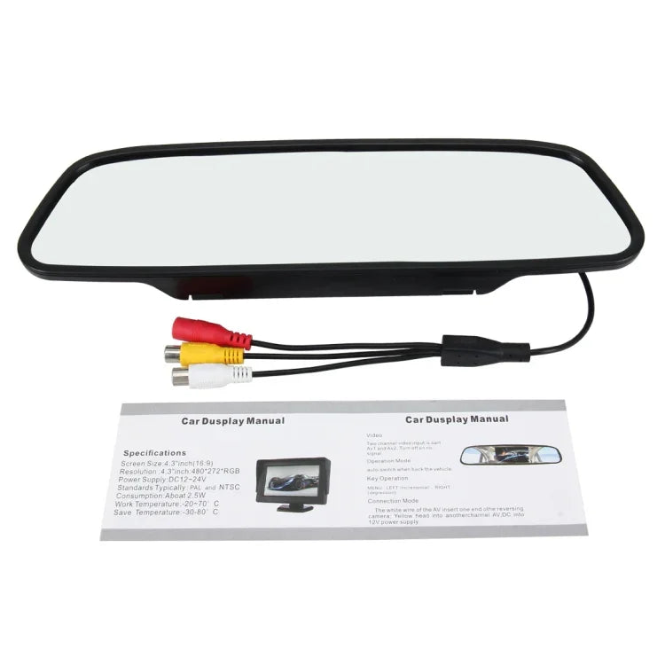 Màn hình xe hơi màu TFT-LCD 4.3 inch 480*272, hỗ trợ chức năng tự động chuyển màn hình khi lùi, 4.3 inch 480*272