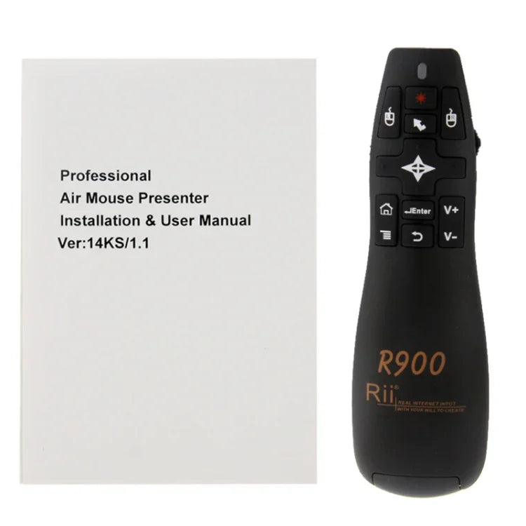 Chuột bay không dây 2.4G trình chiếu laser Rii chuyên nghiệp Air Mouse R900 cho HTPC / Android TV BOX / PS3 / XBOX360 / Máy tính bảng (K14 R900), K14 R900