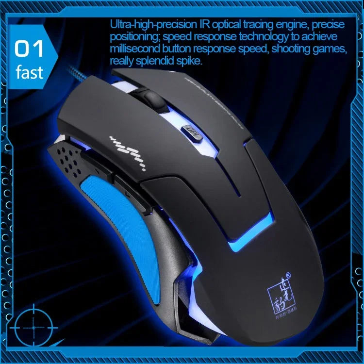 Chuột quang chơi game có dây T7 đổi màu 3 màu 1200 DPI 1600DPI 2400DPI USB, T7
