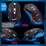 Chuột quang chơi game có dây T7 đổi màu 3 màu 1200 DPI 1600DPI 2400DPI USB, T7