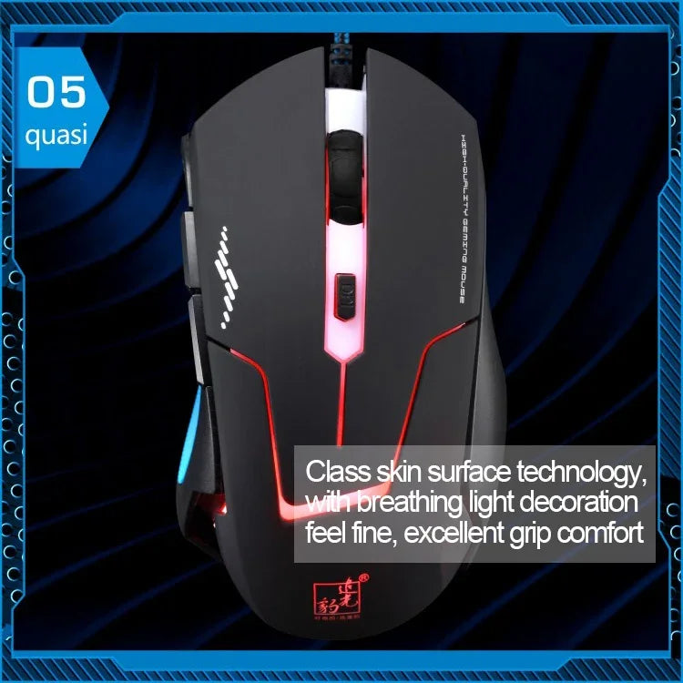 Chuột quang chơi game có dây T7 đổi màu 3 màu 1200 DPI 1600DPI 2400DPI USB, T7