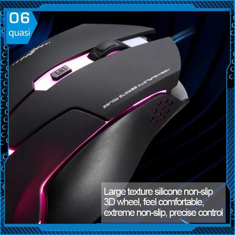 Chuột quang chơi game có dây T7 đổi màu 3 màu 1200 DPI 1600DPI 2400DPI USB, T7