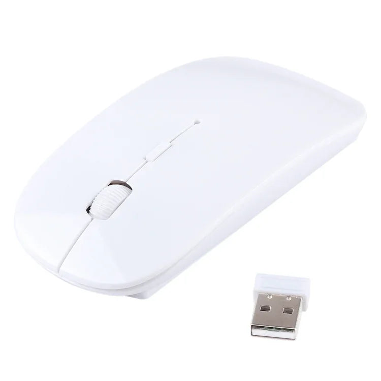 Chuột quang laser siêu mỏng không dây 2.4GHz với đầu thu USB Mini, cắm là dùng