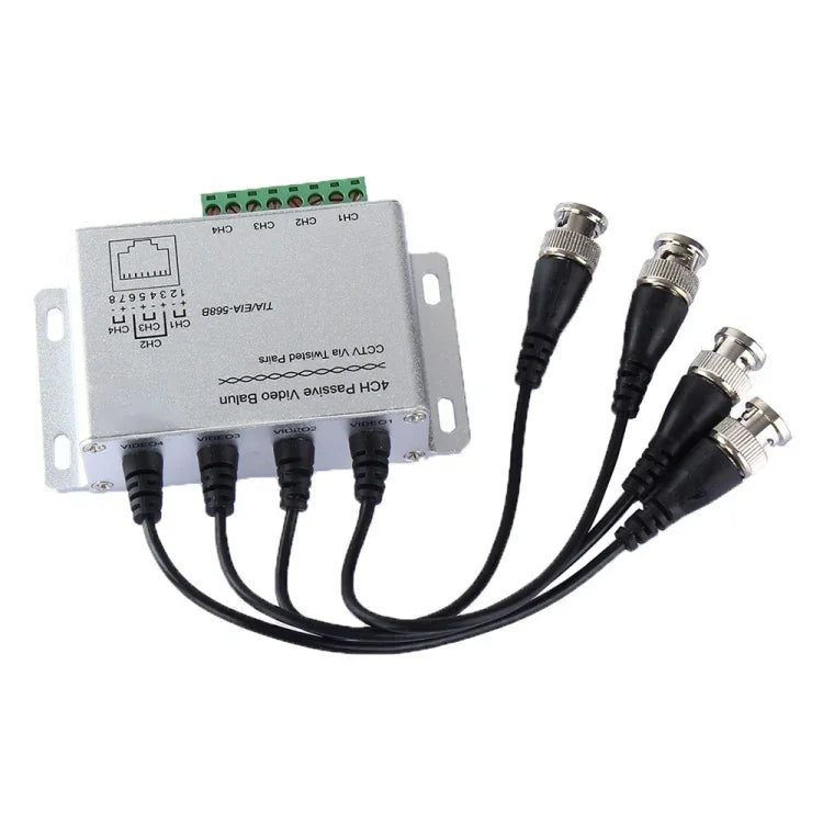 Balun video UTP thụ động 4 kênh, CCTV qua cáp xoắn đôi, 4 kênh UTP