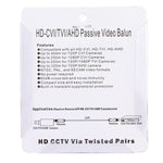 2 cái bộ chuyển đổi Balun video thụ động 1 kênh CVI/TVI/AHD 202E-HD, 202E-HD