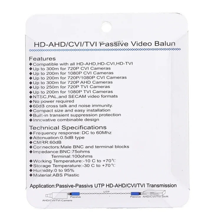 2 cái phiên bản nâng cấp HD 202E bộ thu phát video Balun thụ động 1 kênh CVI/TVI/AHD, 202E