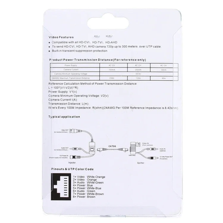 2 cái bộ thu phát Balun video âm thanh nguồn HD 213B-C CVI/TVI/AHD, 213B-C