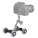 Xe đẩy ray trượt video bàn sàn cho máy ảnh DSLR, màu đen