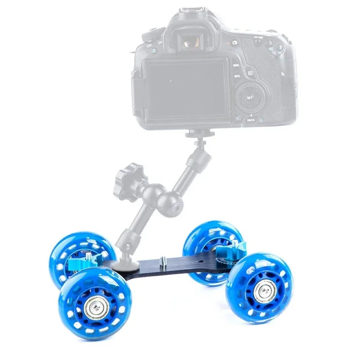 Xe đẩy ray trượt video thế hệ đầu DEBO cho máy ảnh DSLR / máy quay phim, màu xanh