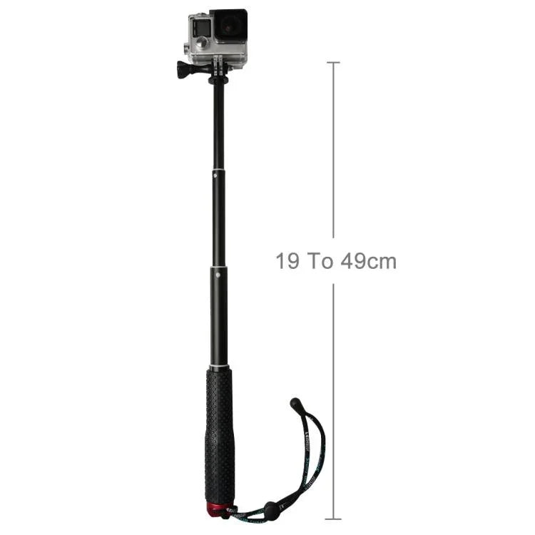 Gậy đơn cầm tay có thể kéo dài 49cm với vít cho GoPro, Insta360, DJI và các máy quay hành động khác, Chiều dài tối đa: 49cm(Đỏ), Chiều dài tối đa: 49cm(Xanh dương), Chiều dài tối đa: 49cm(Vàng), Chiều dài tối đa: 49cm(Xanh lá)