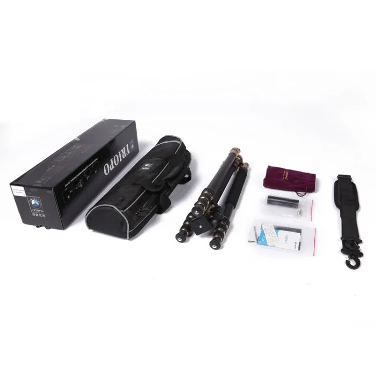 Chân máy ảnh sợi carbon di động điều chỉnh Triopo GT-2504X8.C với đầu bi nhôm B-1 cho máy ảnh DSLR Canon Nikon Sony, GT-2504X8.C (Đen), GT-2504X8.C (Vàng)