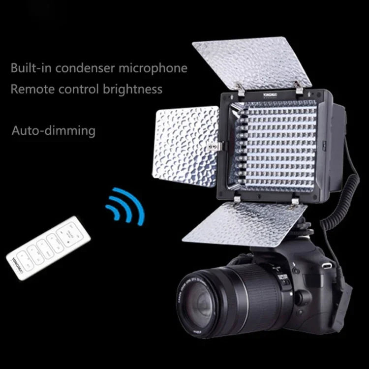 Đèn video LED YONGNUO YN-160 II với điều khiển từ xa độ sáng cho máy ảnh DSLR Canon Nikon, YN-160 II