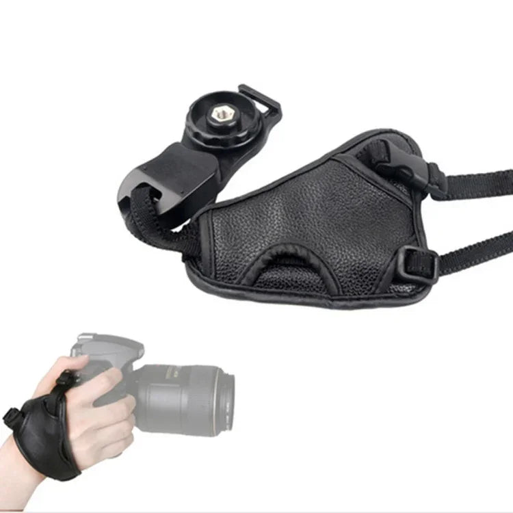 Dây đeo cổ tay bằng da PU mềm cho máy ảnh Nikon / Canon / Sony
