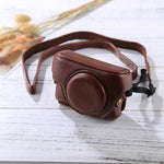 Túi đựng máy ảnh phong cách Retro bằng da PU có dây đeo cho Sony RX100 M3 / M4 / M5