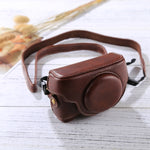 Túi đựng máy ảnh phong cách Retro bằng da PU có dây đeo cho Sony RX100 M3 / M4 / M5