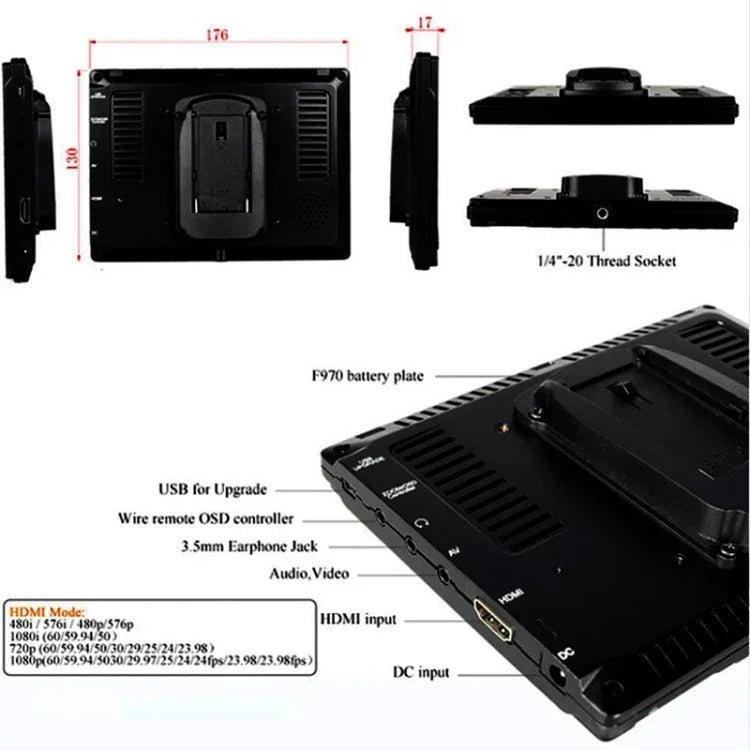 Màn hình trường quay FEELWORLD FW-759 7 inch thiết kế mỏng 1280 x 800 HDMI 1080P