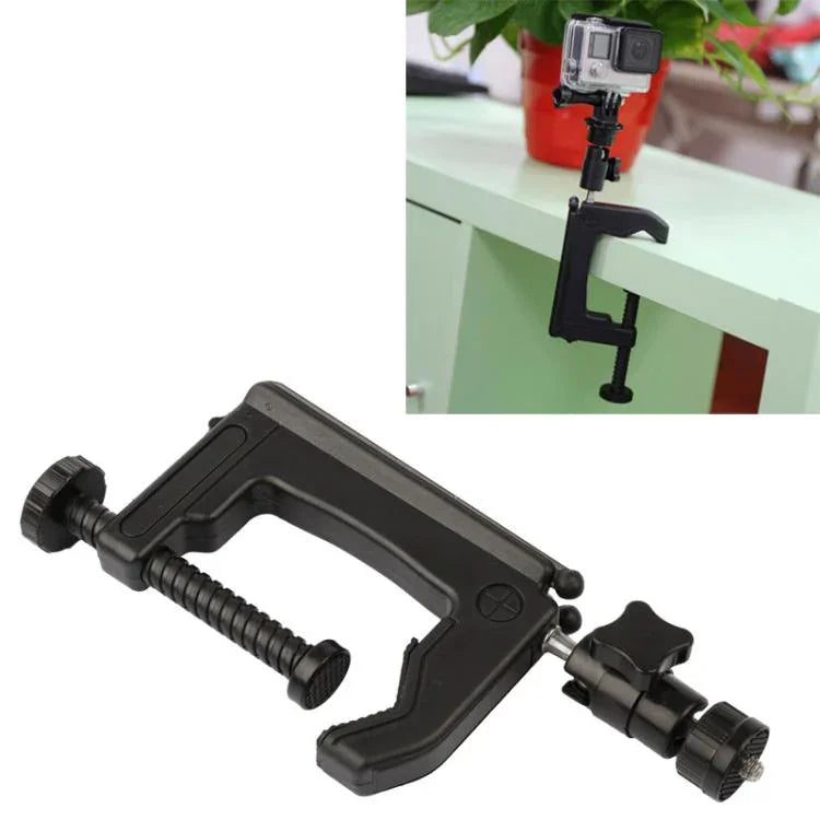 Giá đỡ kẹp cố định bàn có adapter chân máy cho GoPro, Insta360, DJI và các camera hành động khác, kích thước kẹp: 1 - 6 cm, kẹp bàn