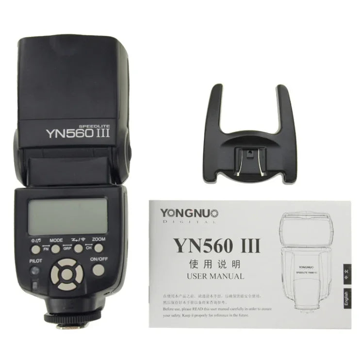 Đèn flash không dây tầm xa YN-560 III với giày nóng kim loại cho máy ảnh DSLR Canon / Nikon / Pentax / Olympus, YN-560 III