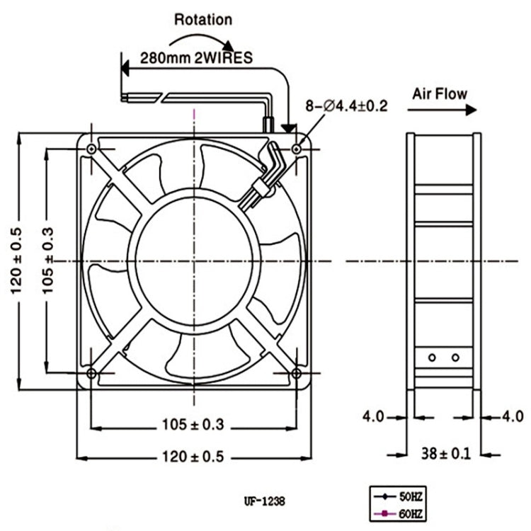 Quạt làm mát không chổi than 2123HSL 12038 DP200A 220V
