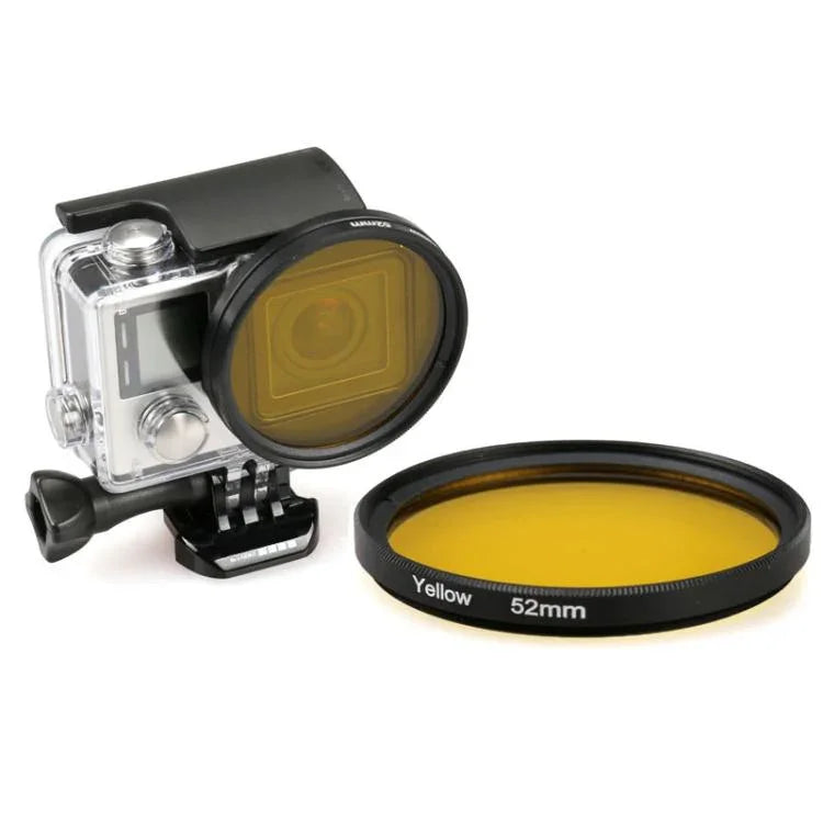 Bộ lọc ống kính UV màu tròn 52mm cho GoPro HERO 4 / 3+, Ống kính UV (Vàng), Ống kính UV (Đỏ)